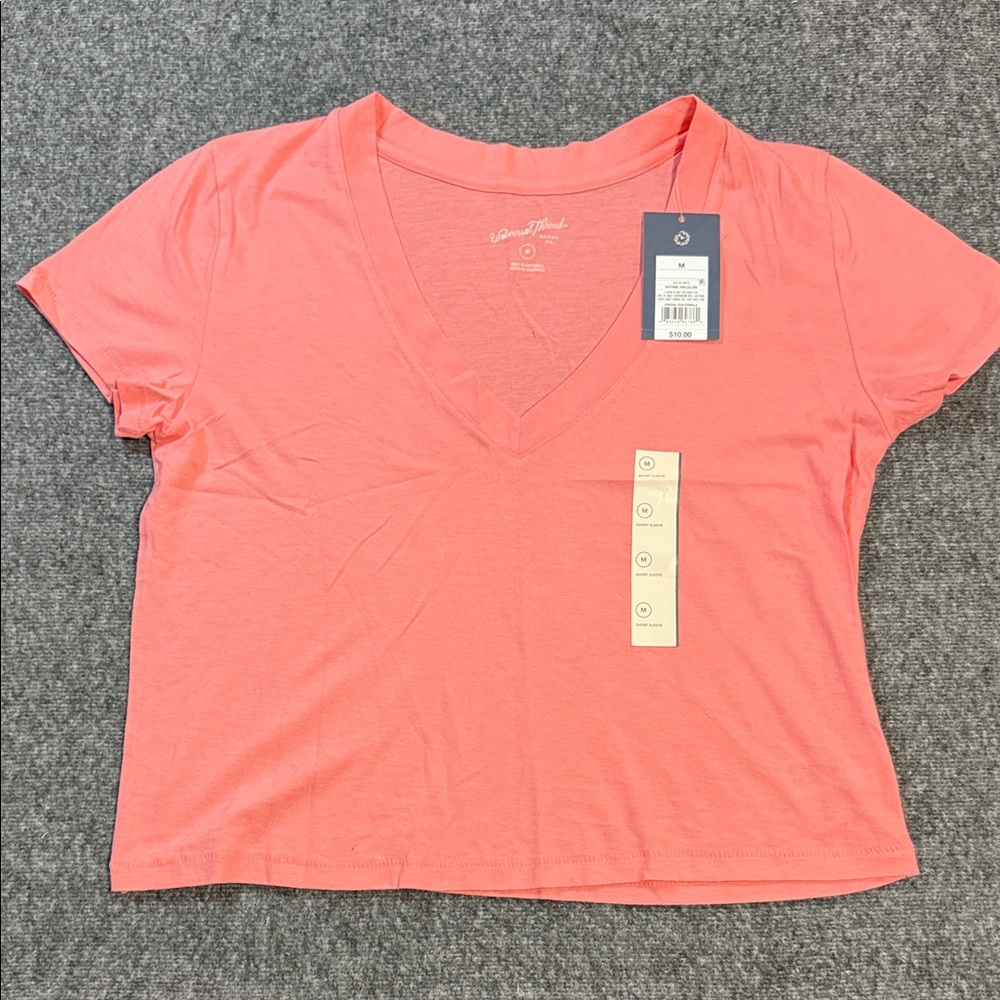Universal Thread Coral V-Neck Short Sleeve Tee